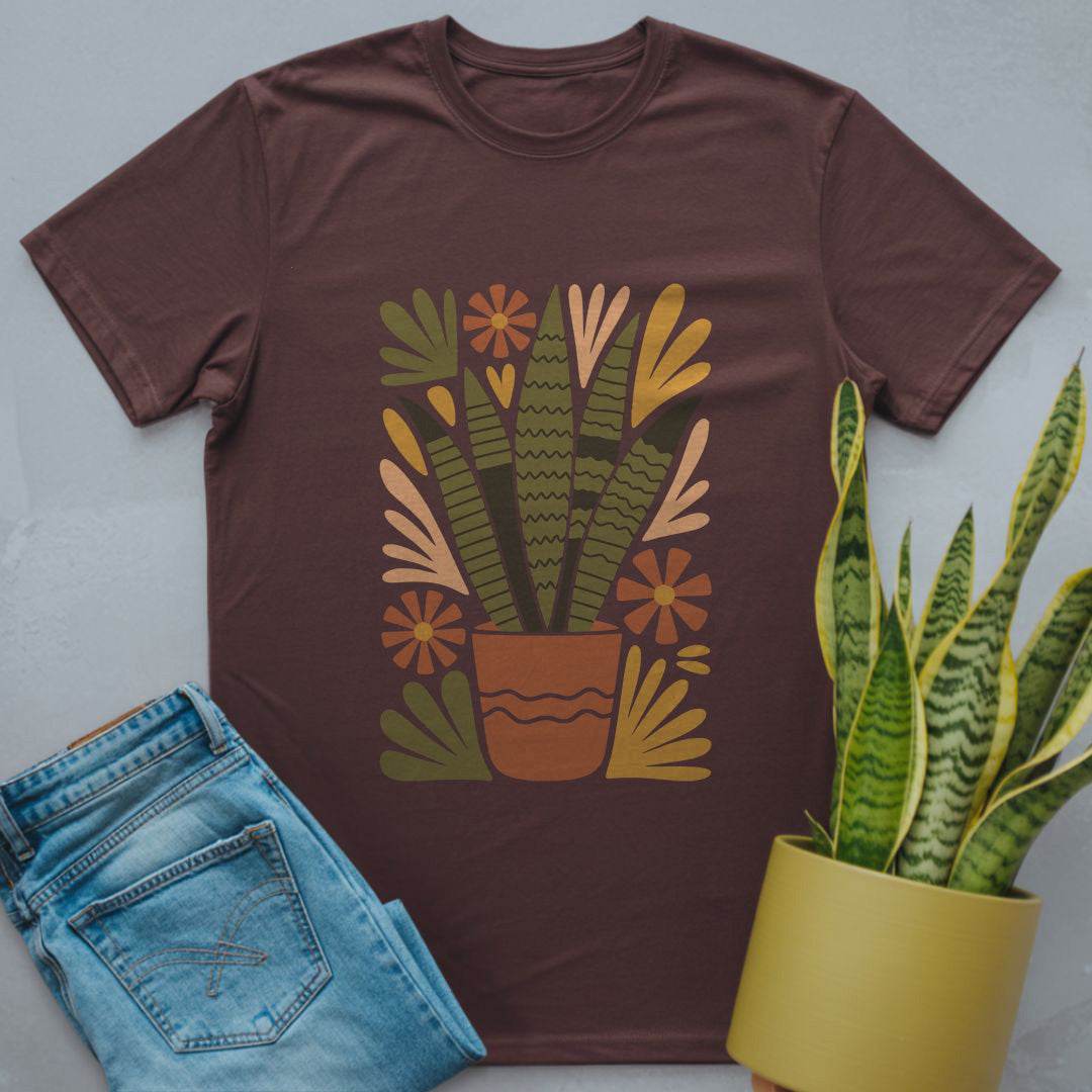 70s Snake Plant Shirt Dark Chocolate / S