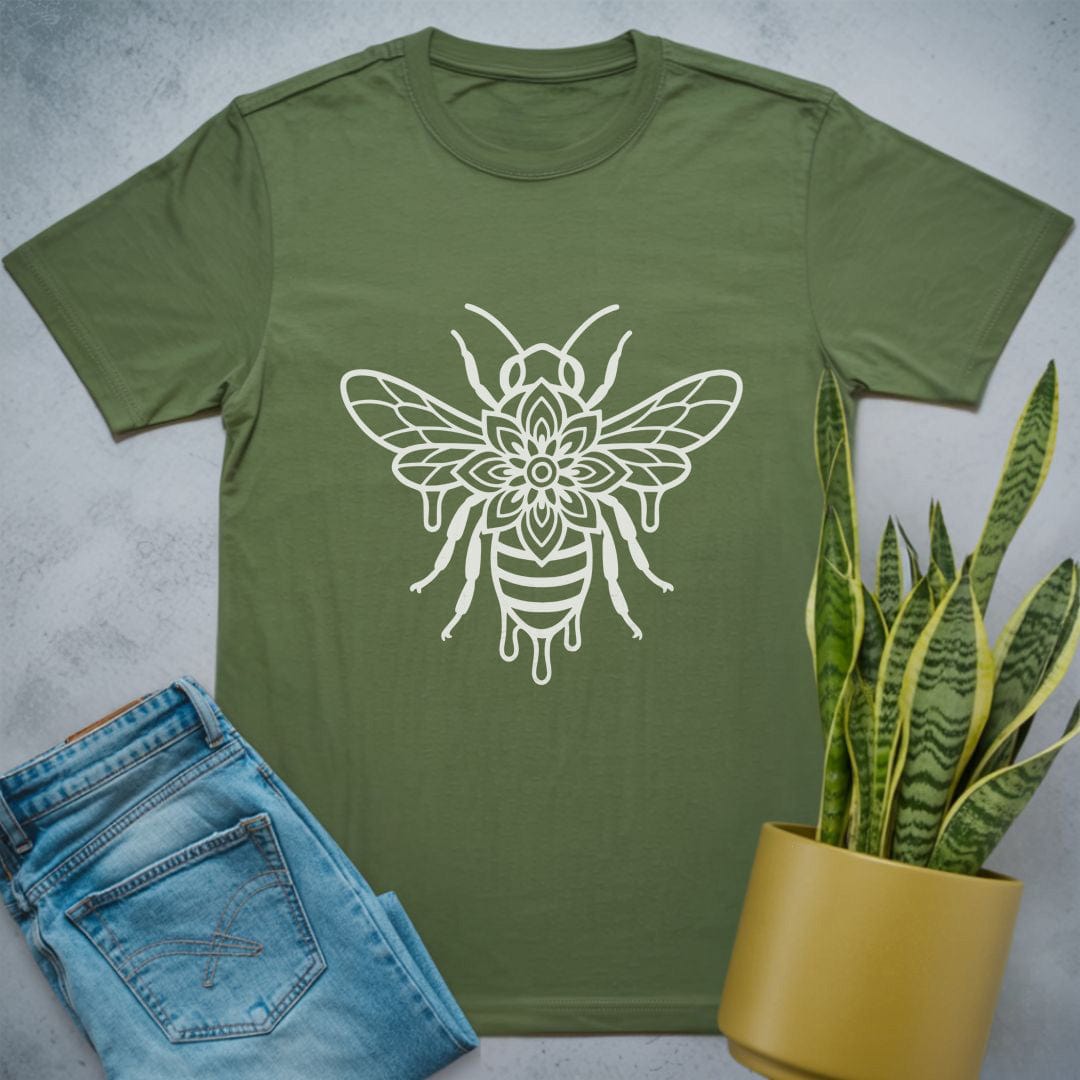 Bee Mandala Shirt Military Green / S