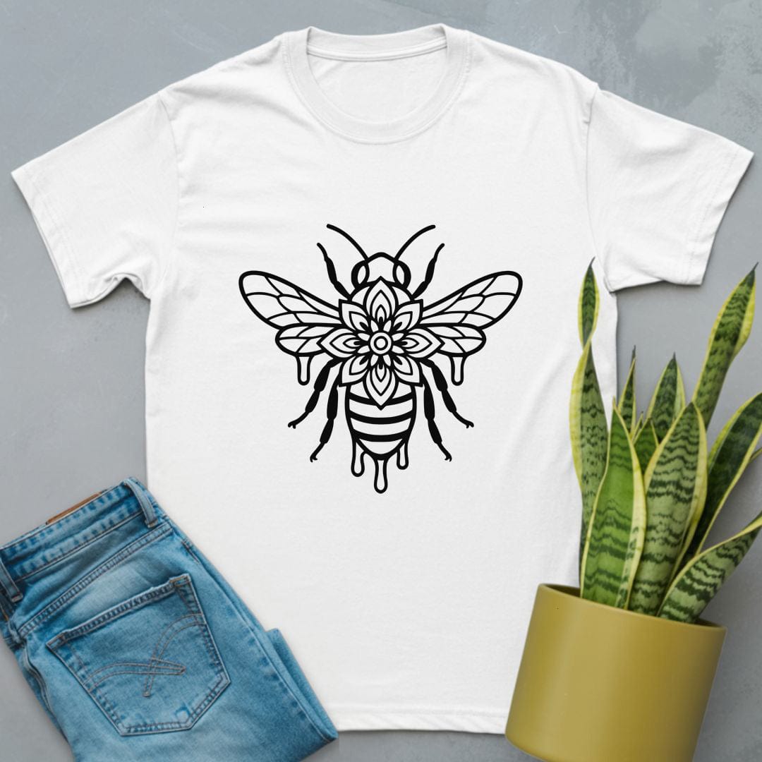 Bee Mandala Shirt White / S