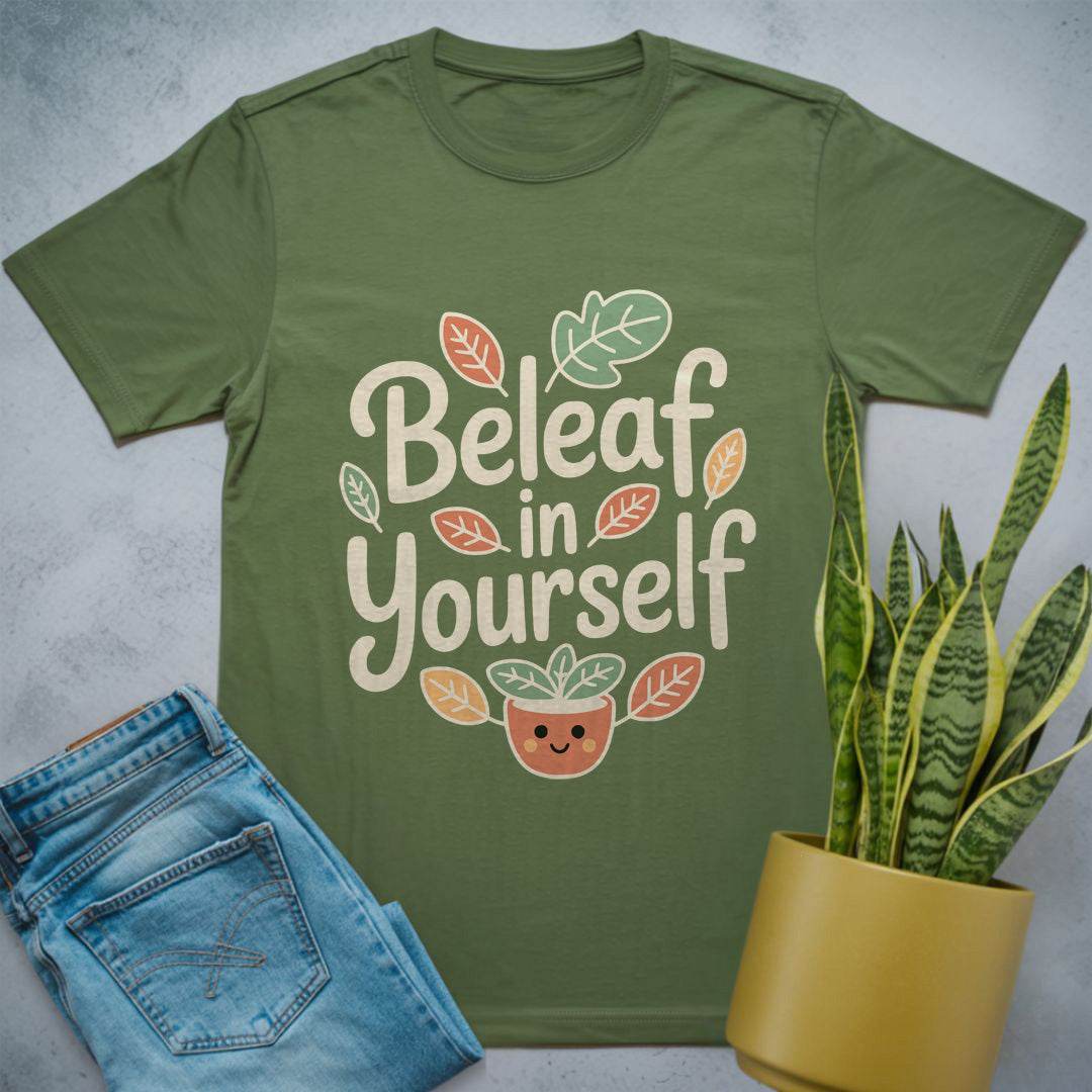 Beleaf in Yourself Shirt Military Green / S