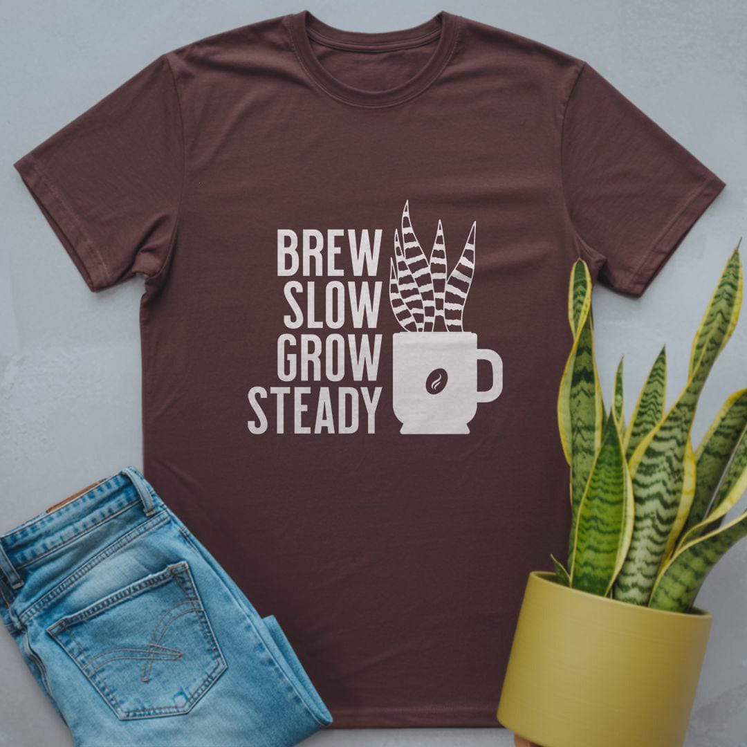 Brew Slow Grow Steady Shirt Dark Chocolate / S