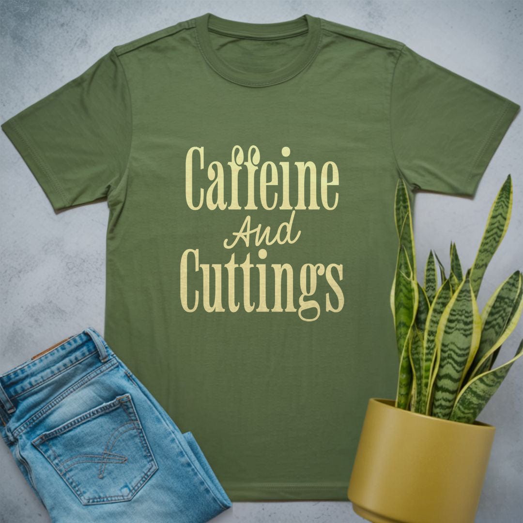 Caffeine and Cuttings Shirt Military Green / S