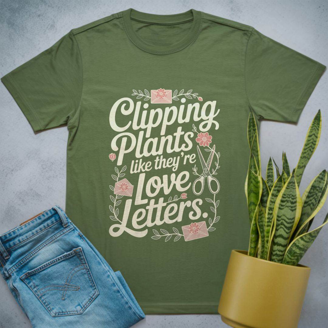 Clipping Plants With Love Shirt Military Green / S