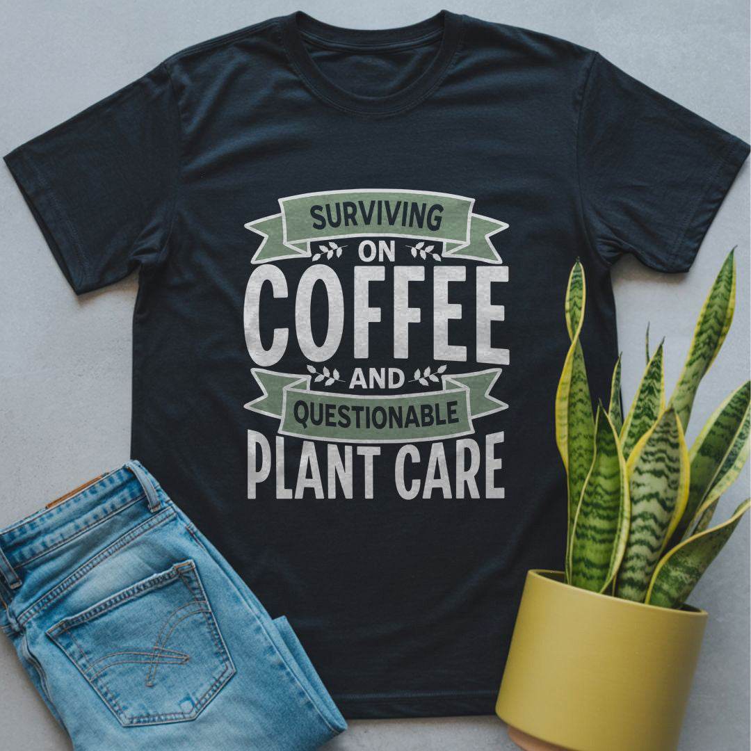 Coffee and Questionable Plant Care Shirt Black / S