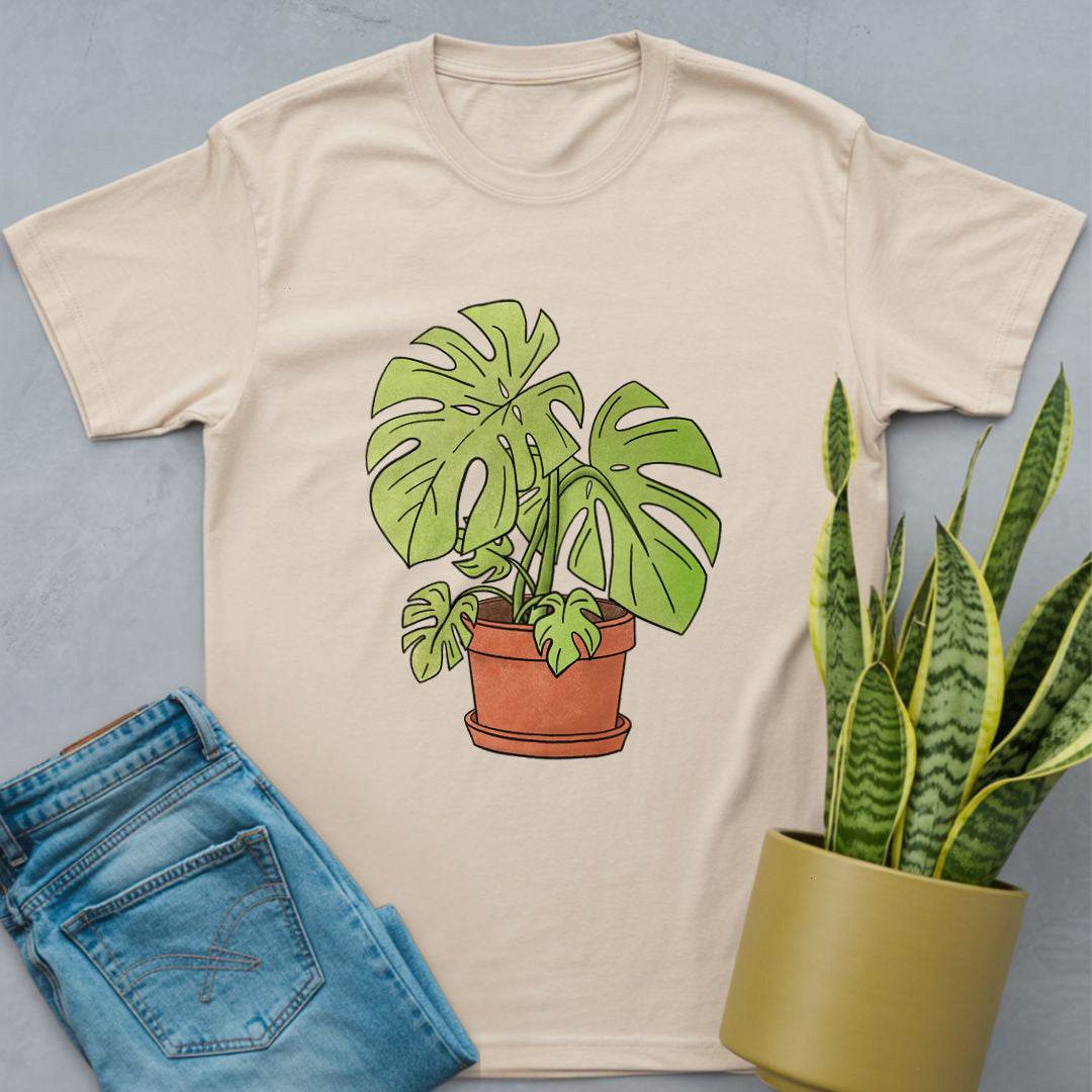 Colorful Monstera Shirt Natural / S