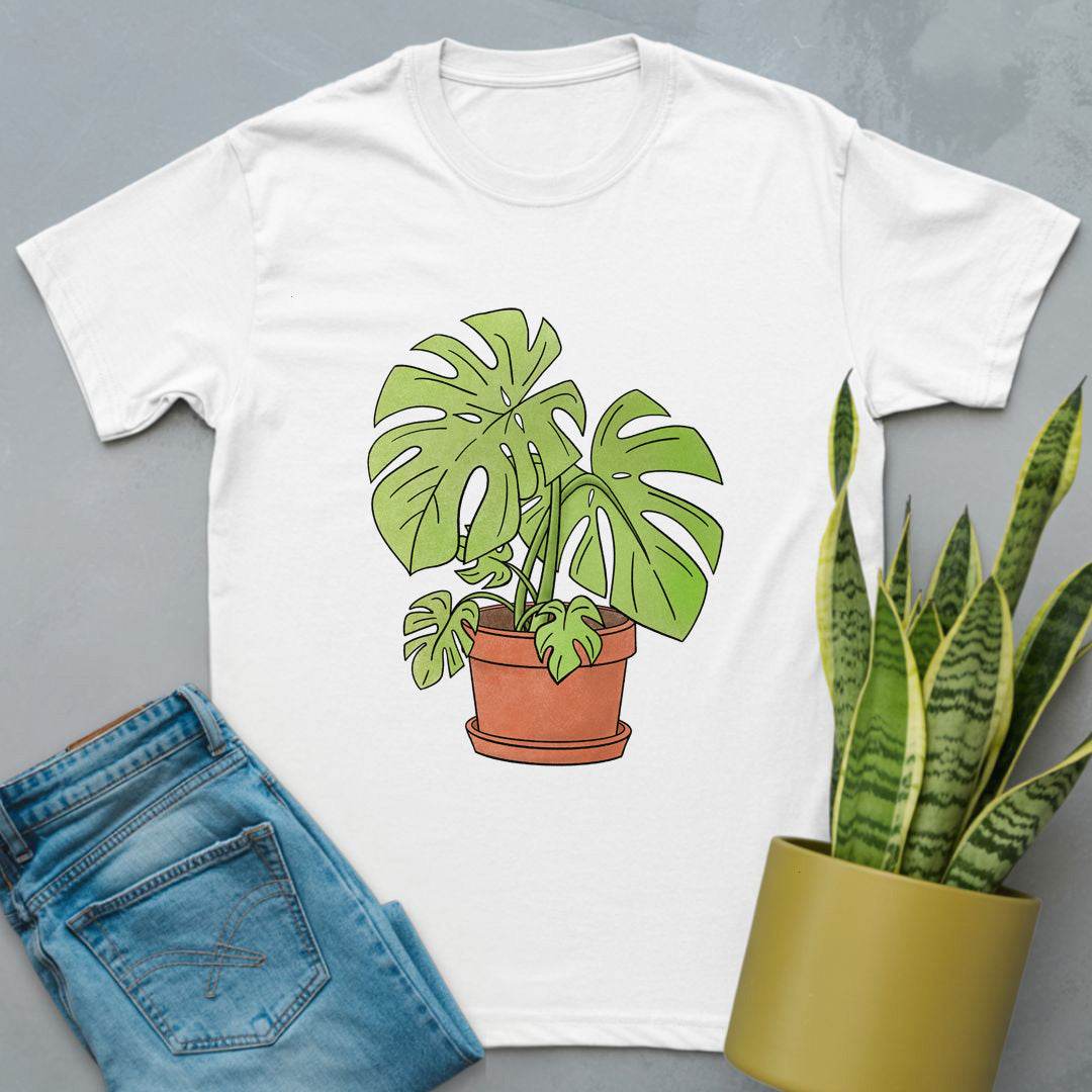 Colorful Monstera Shirt White / S