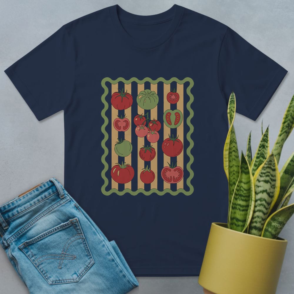 Decorative Tomatoes Shirt Navy