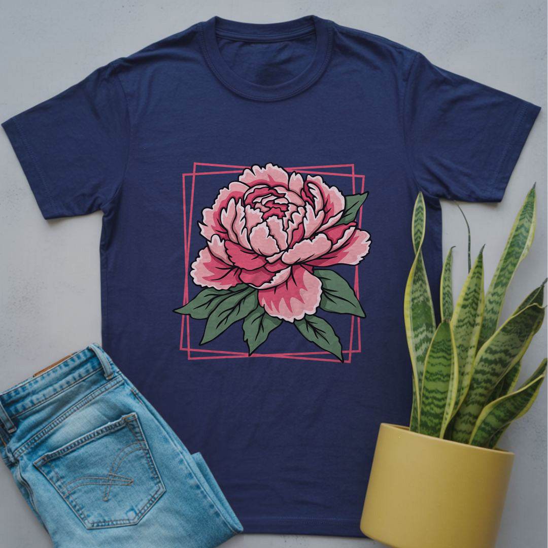 Framed Peony Love Shirt Navy / S