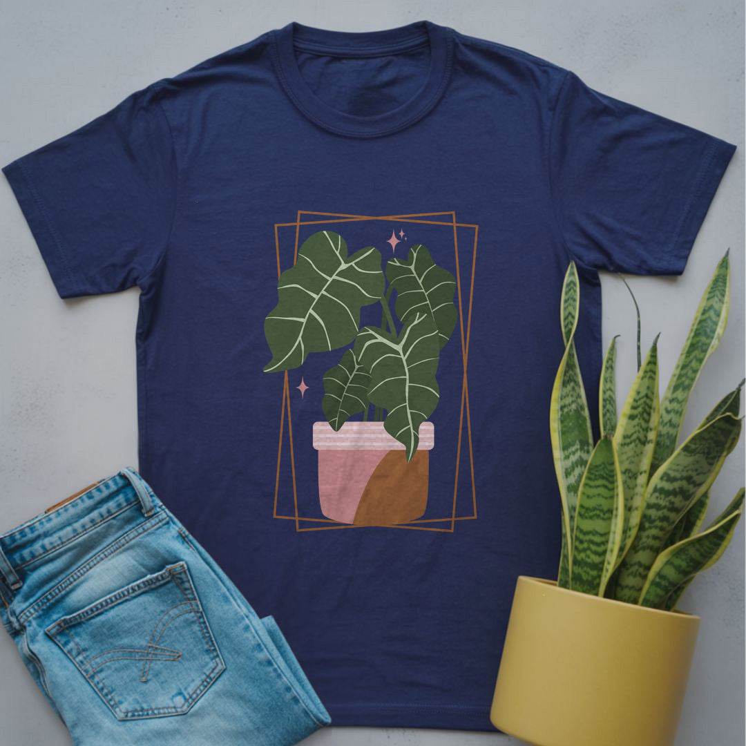 Framed Philodendron Shirt Navy / S
