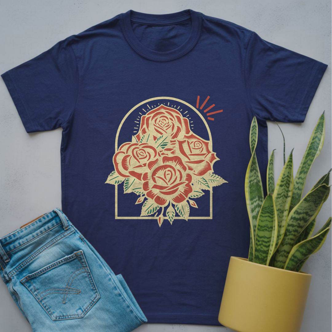 Framed Roses Shirt Navy / S