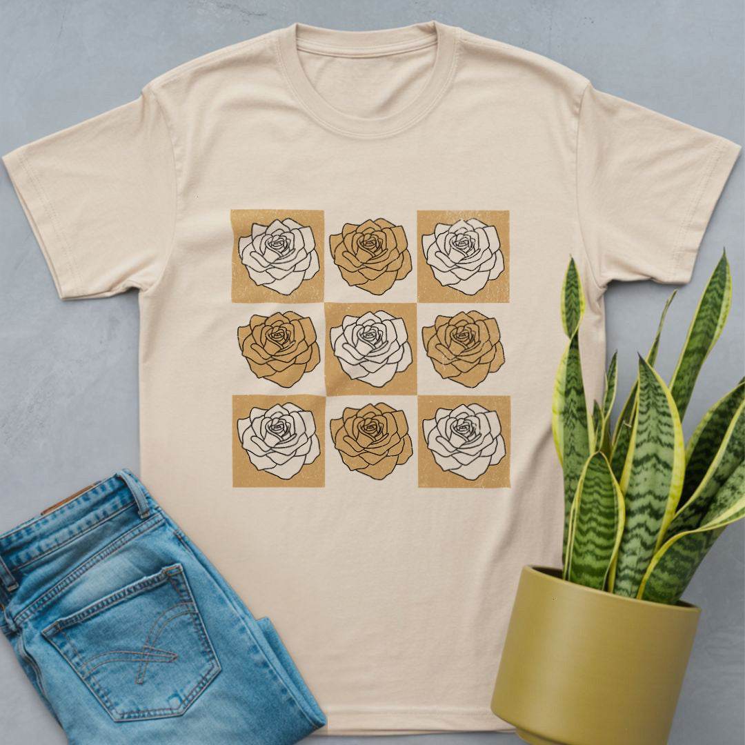 Grid of Roses Shirt Natural / S
