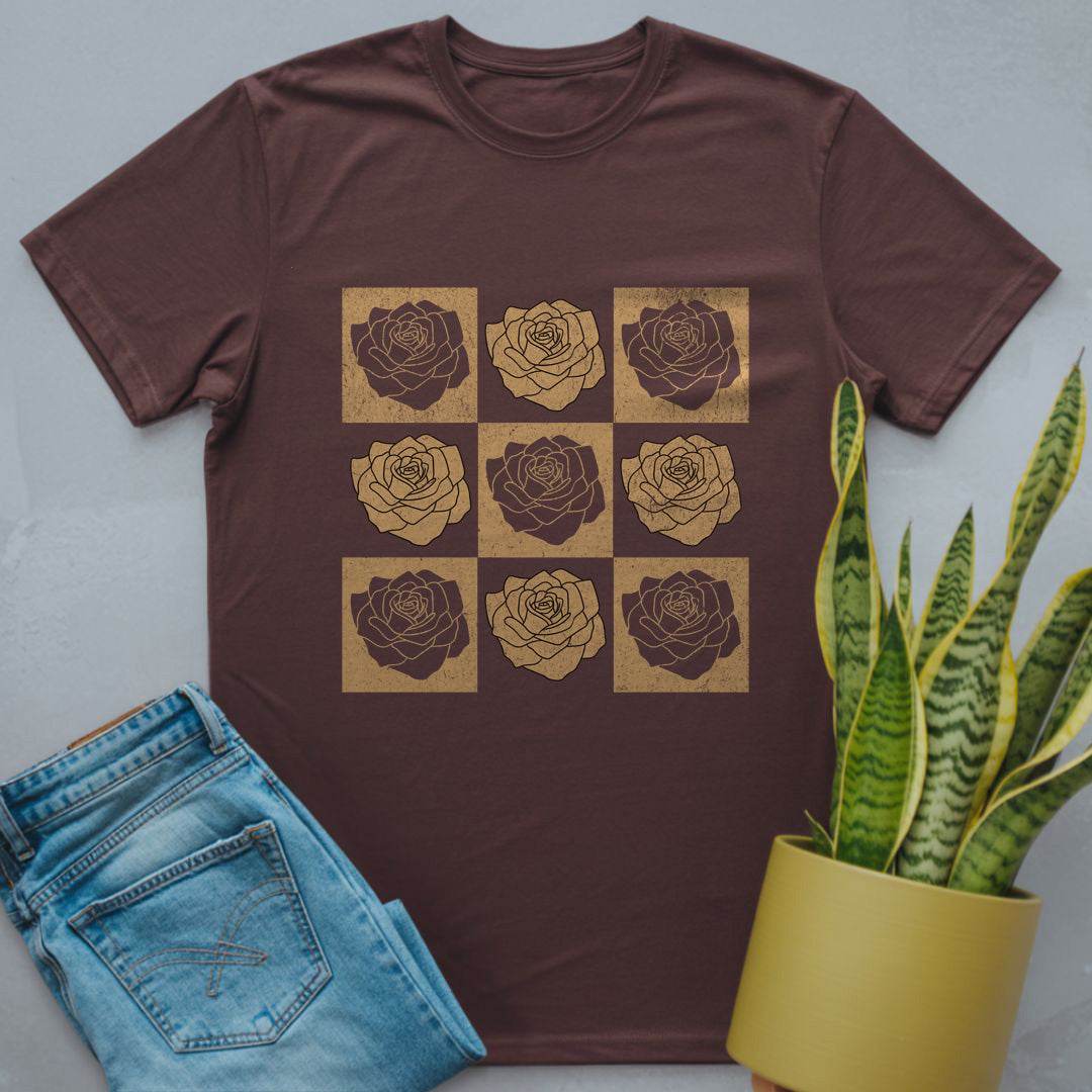Grid of Roses Shirt Dark Chocolate / S