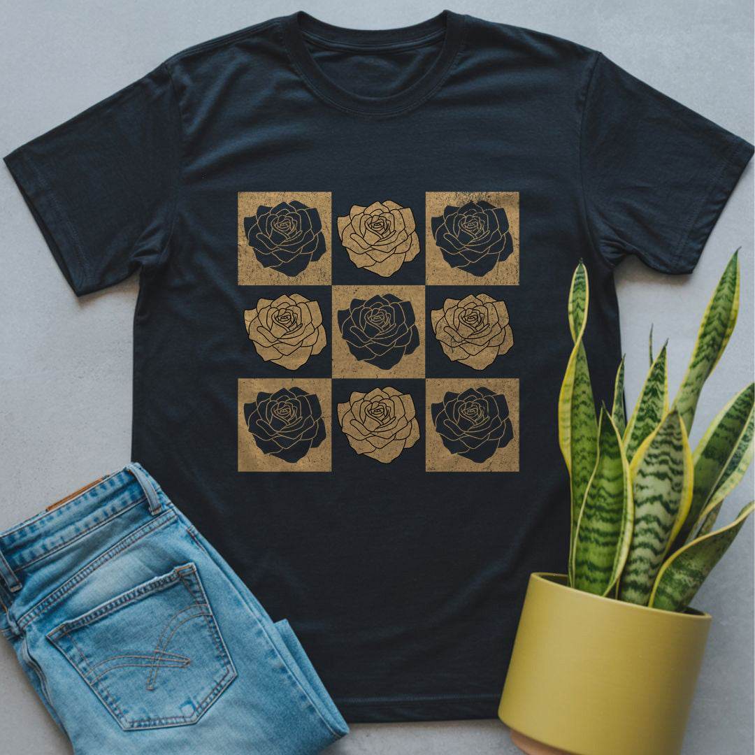 Grid of Roses Shirt Black / S