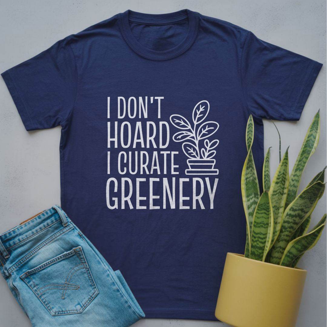 I Curate Greenery Shirt Navy / S