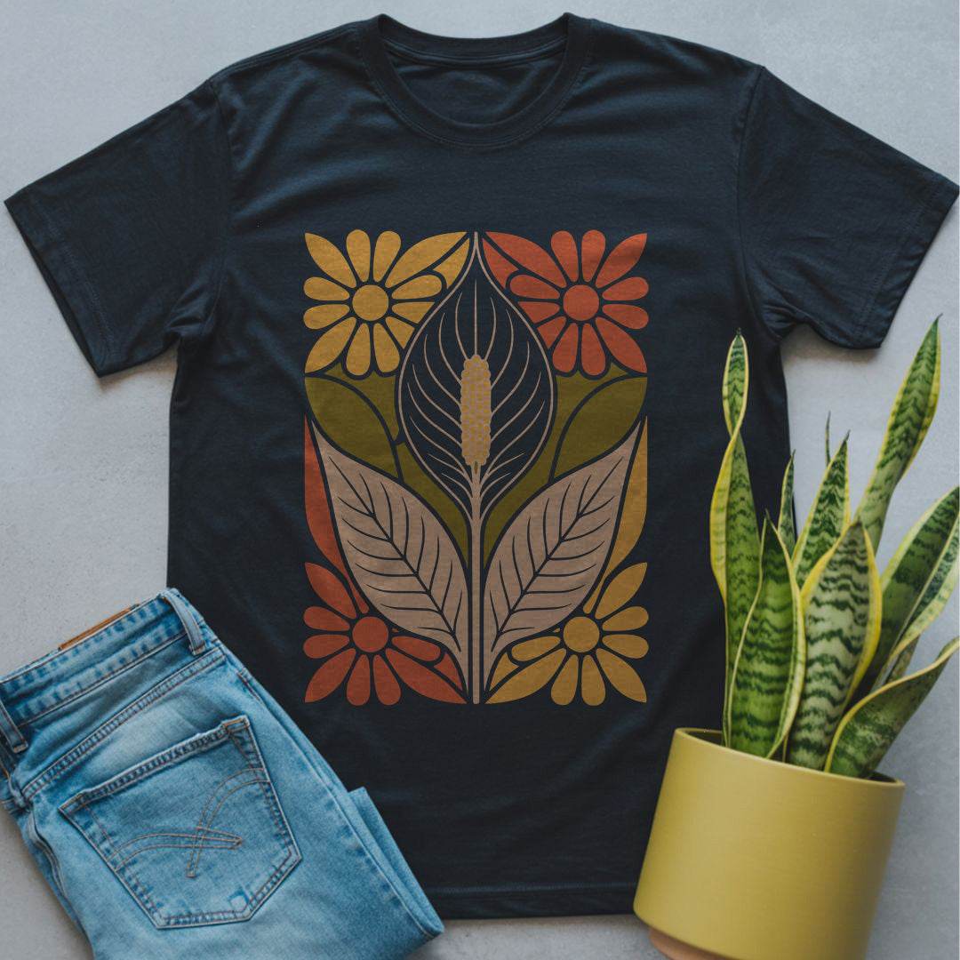 Peace Lily Abstract Shirt Black / S