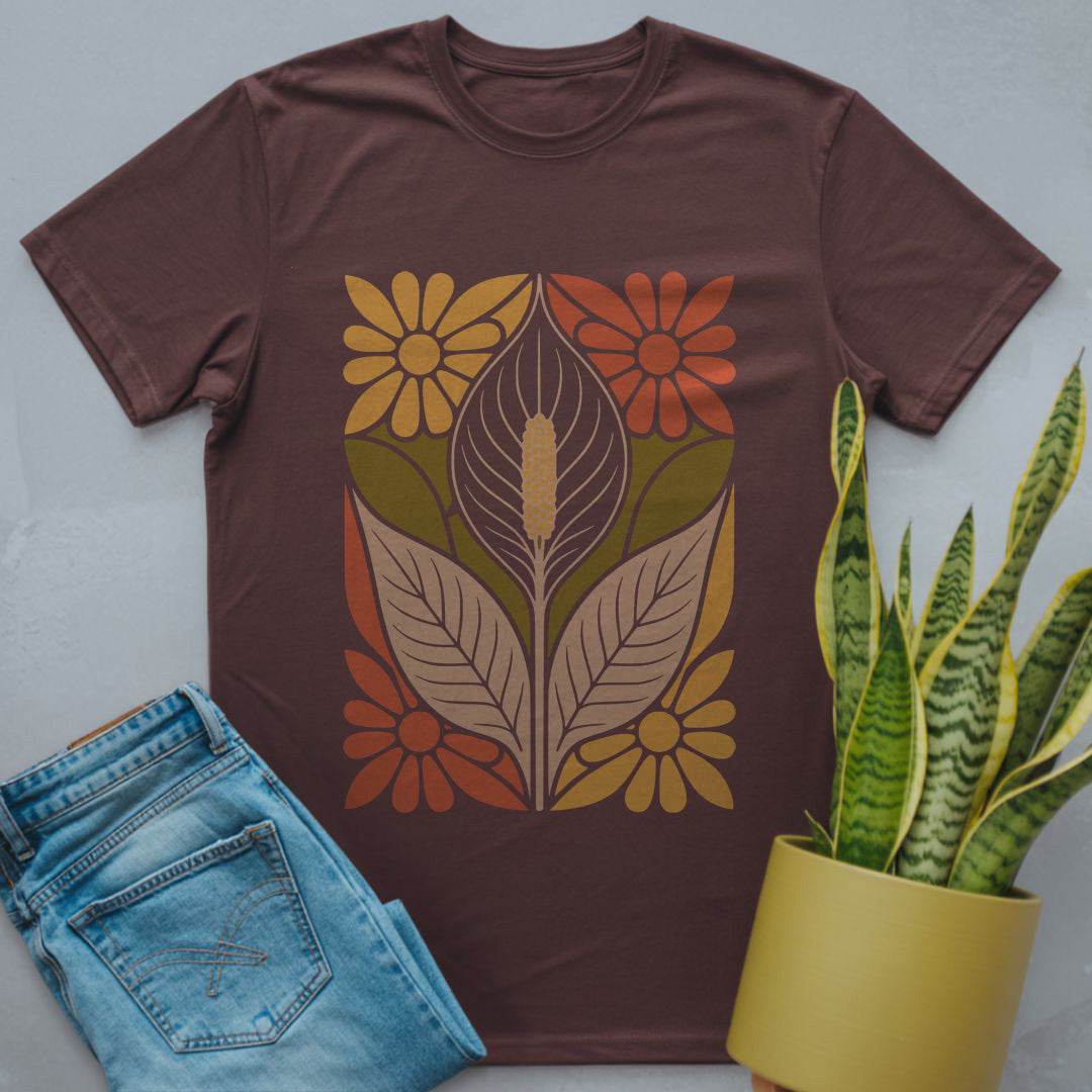 Peace Lily Abstract Shirt Dark Chocolate / S