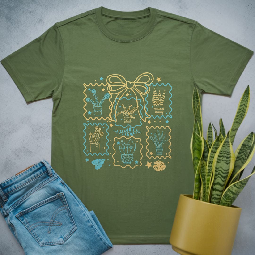 Plants Stamps Shirt Military Green / S
