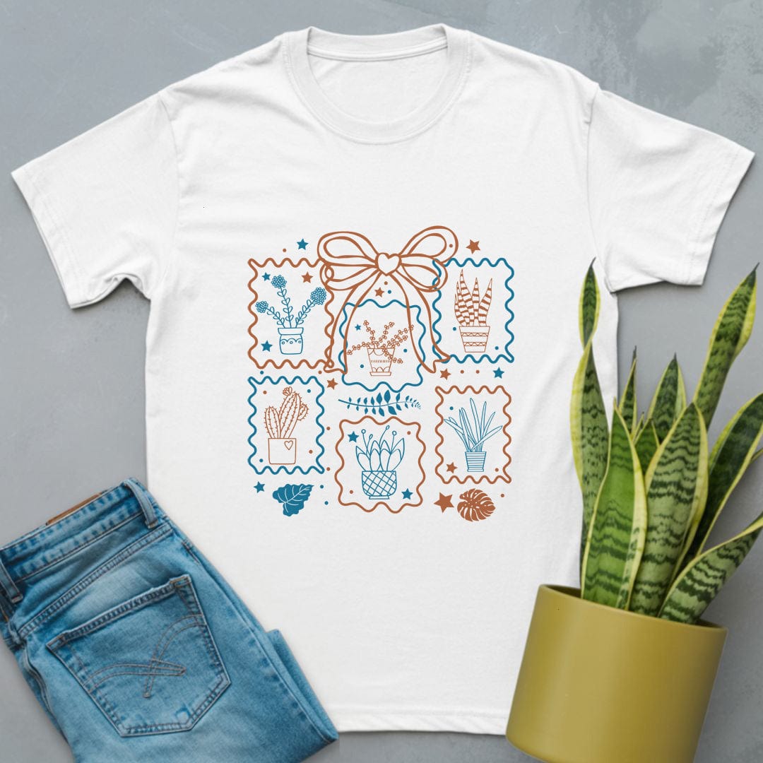 Plants Stamps Shirt White / S