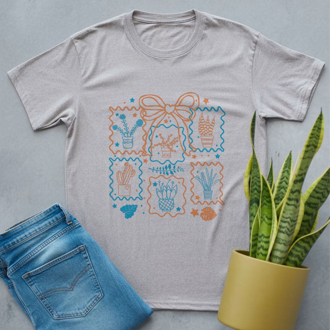 Plants Stamps Shirt Sport Grey / S