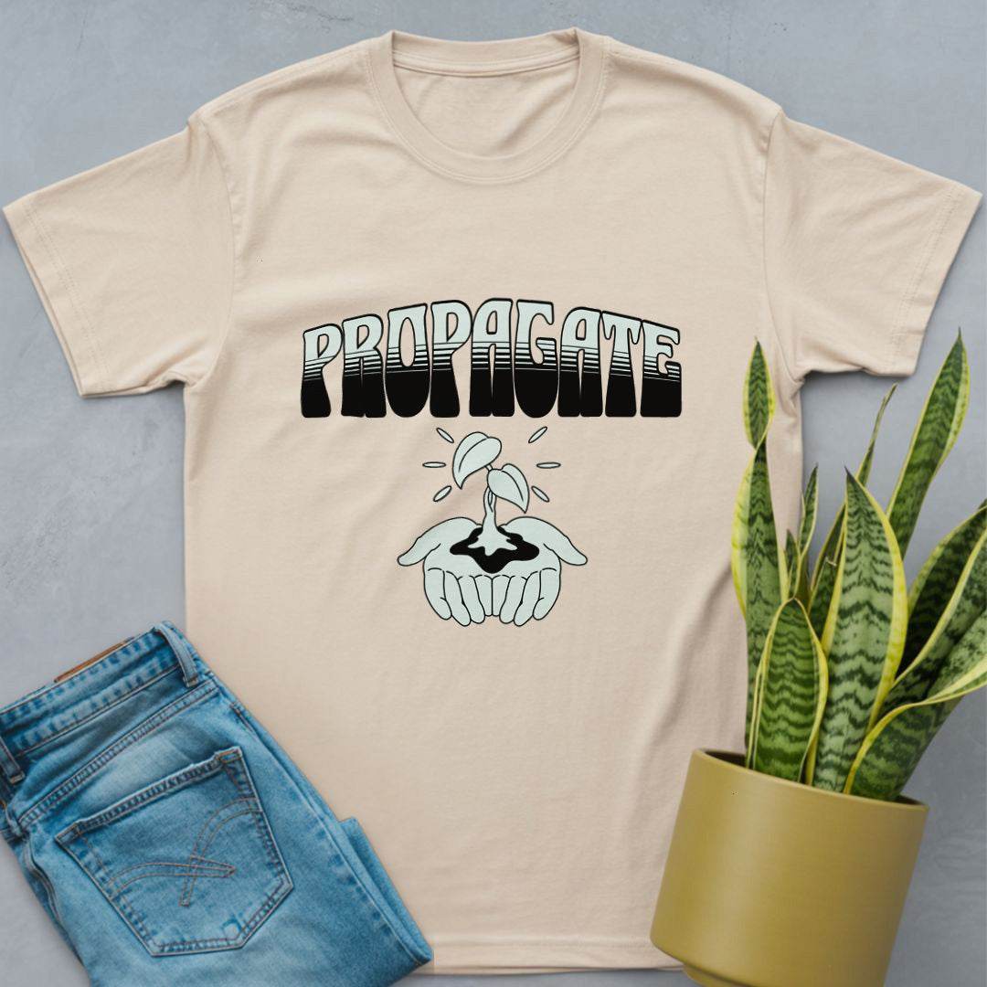Propagate, Hand Holding Leaves Shirt Natural / S