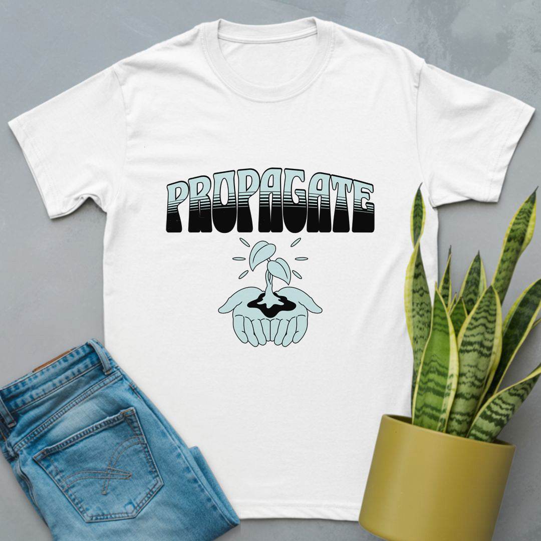 Propagate, Hand Holding Leaves Shirt White / S