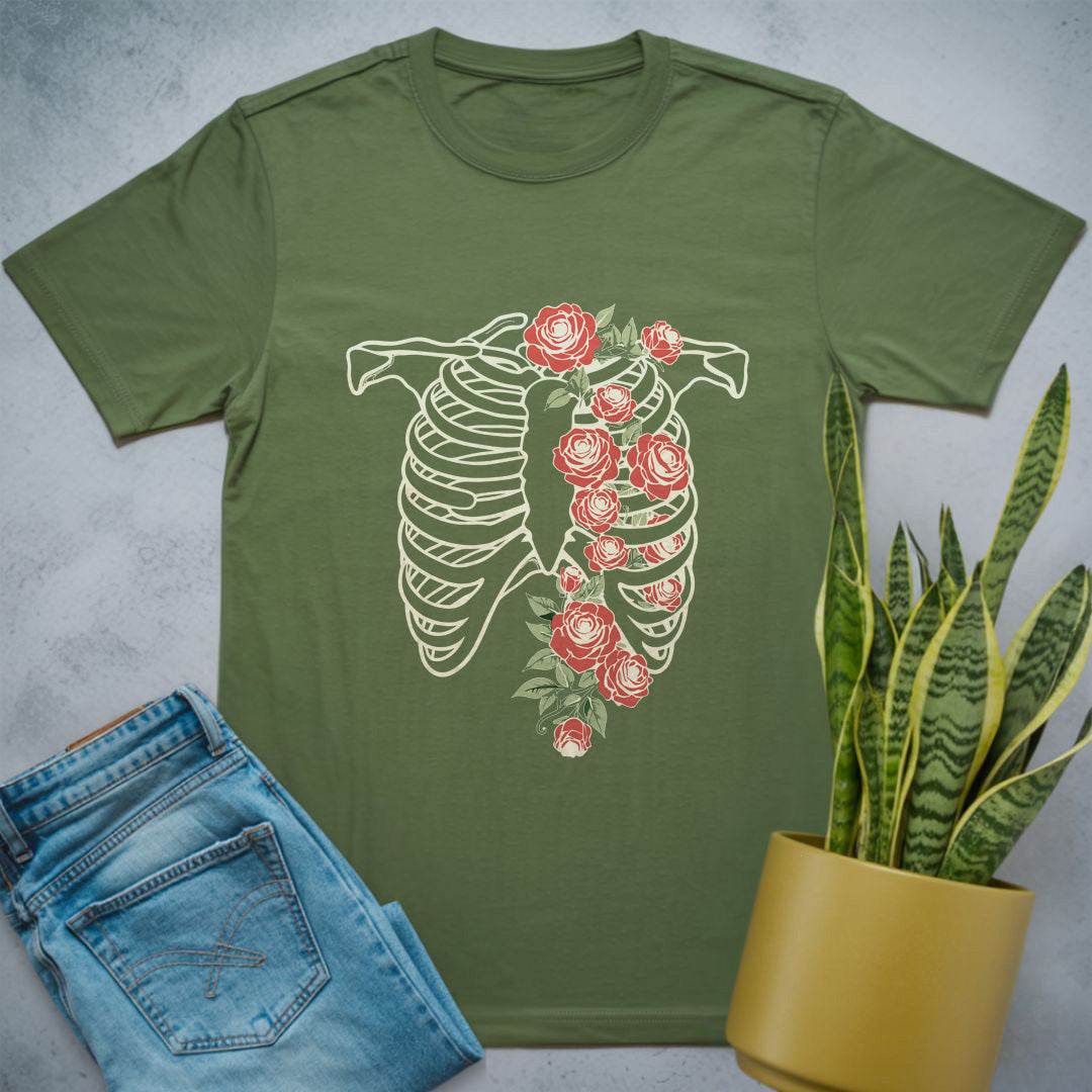 Roses and Ribs Shirt Military Green / S