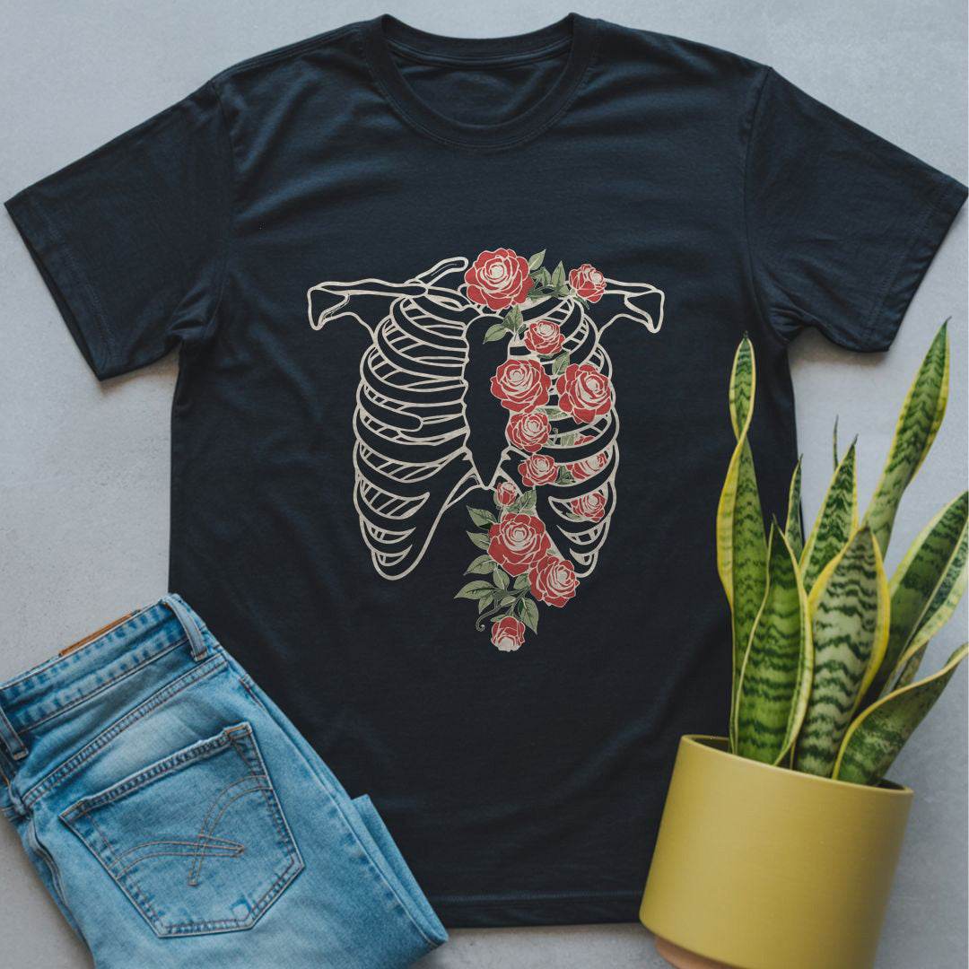 Roses and Ribs Shirt Black / S