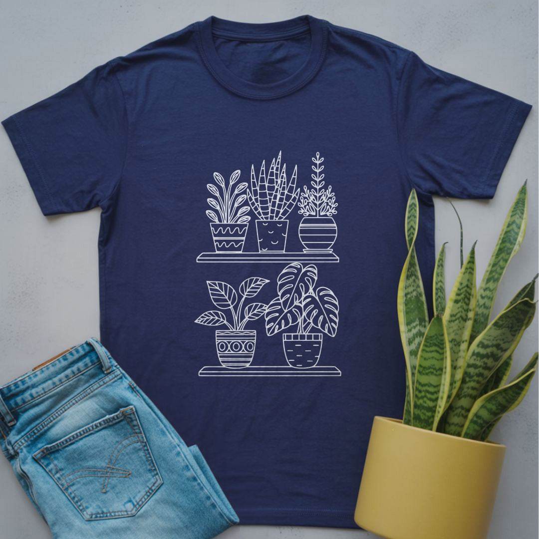 Shelfie of Houseplants Shirt Navy / S