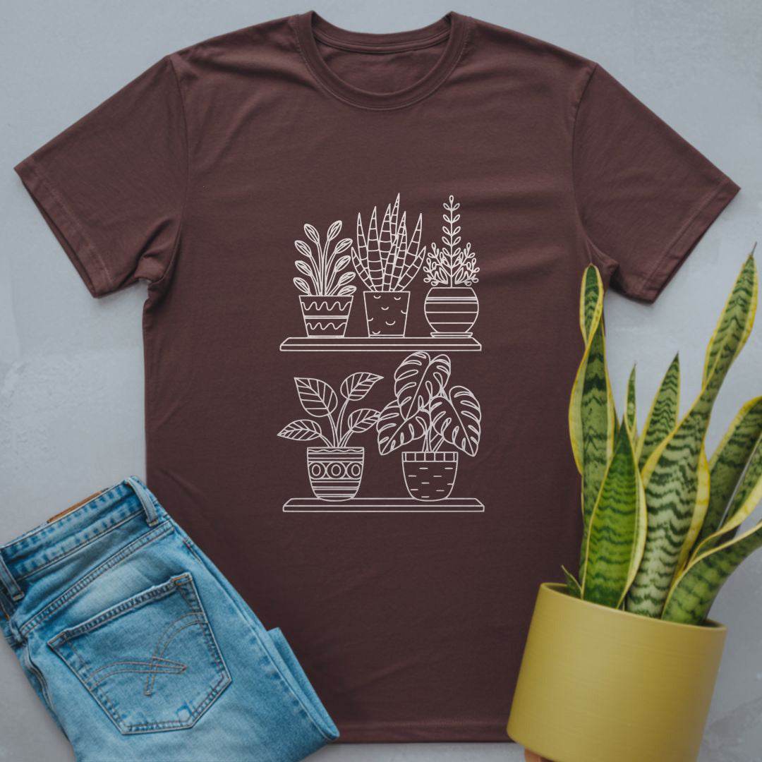 Shelfie of Houseplants Shirt Dark Chocolate / S