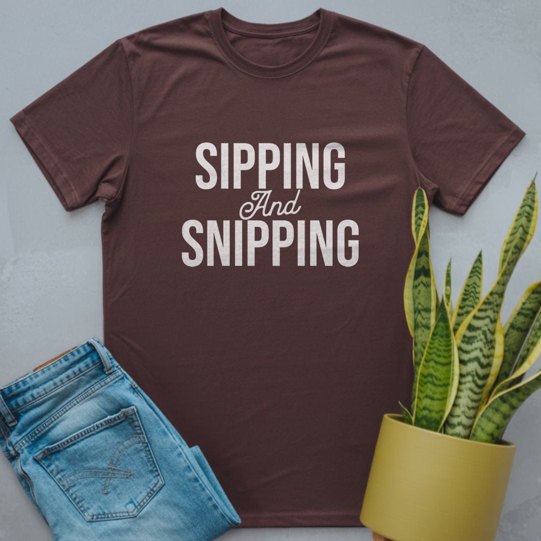 Sipping and Snipping Shirt Dark Chocolate / S