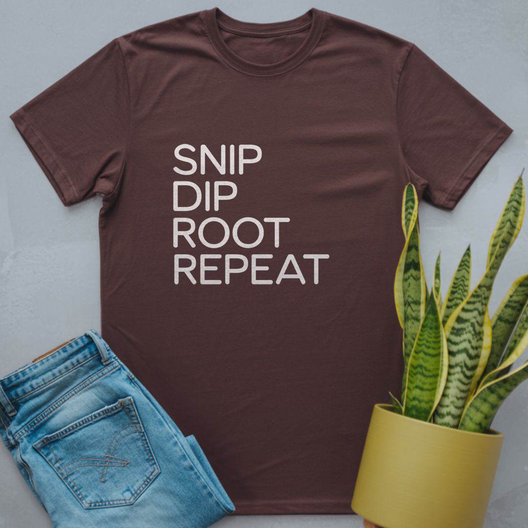 Snip Dip Root Repeat Shirt Dark Chocolate / S
