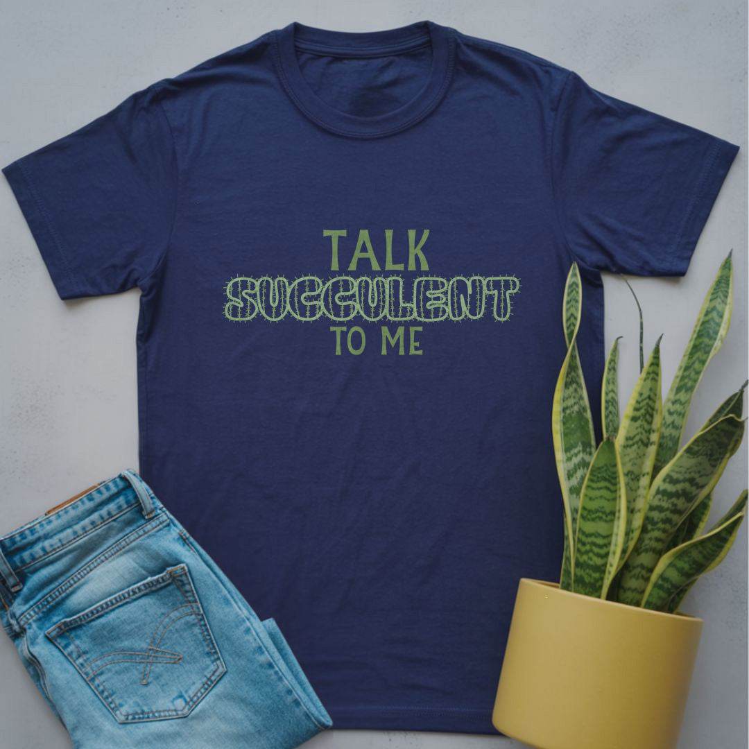 Talk Succulent to Me Shirt Navy / S