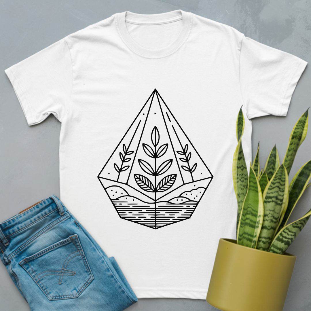 Terrarium Line Art Shirt White