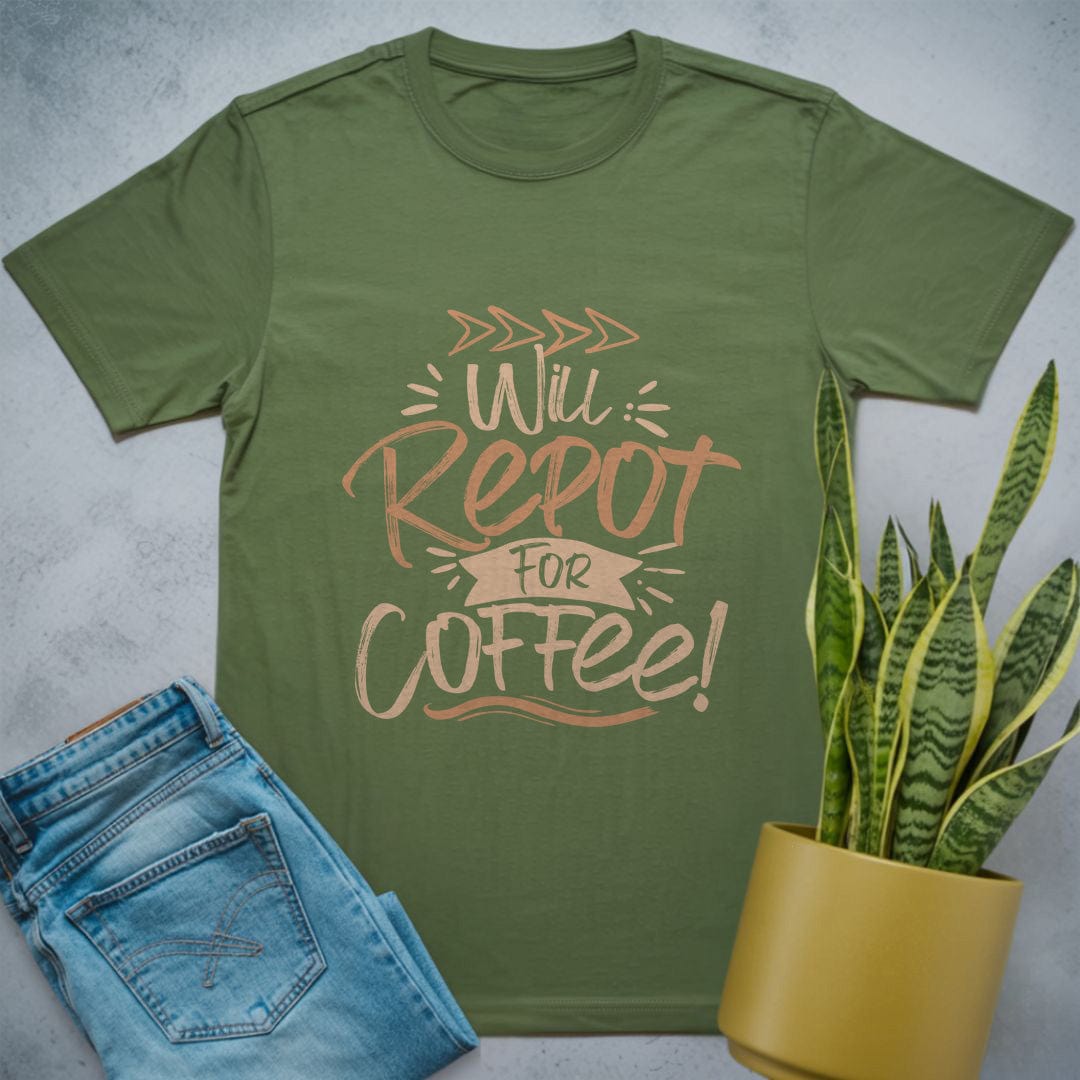 Will Repot for Coffee Shirt Military Green / S