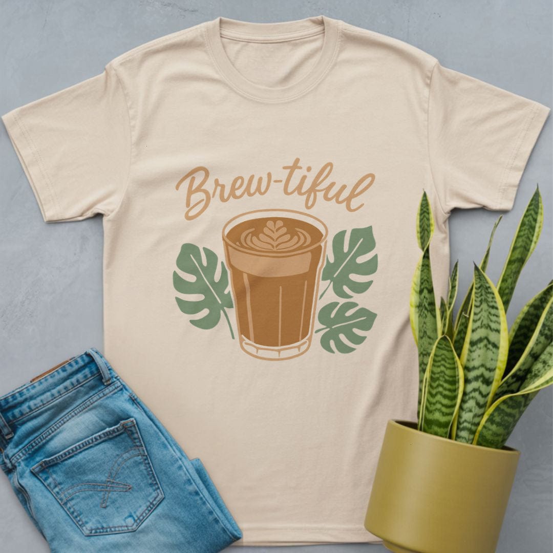 Brewtiful Latte Monstera Shirt Natural / S