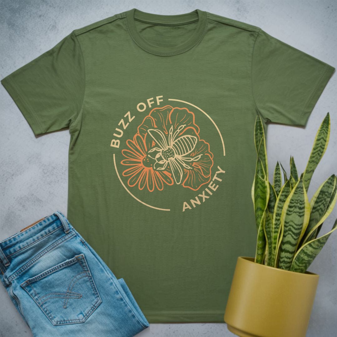 Buzz Off Anxiety Shirt Military Green / S