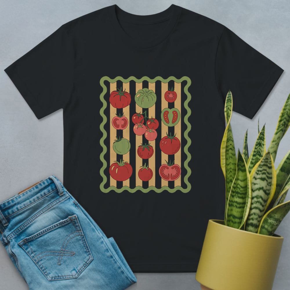 Decorative Tomatoes Shirt Black