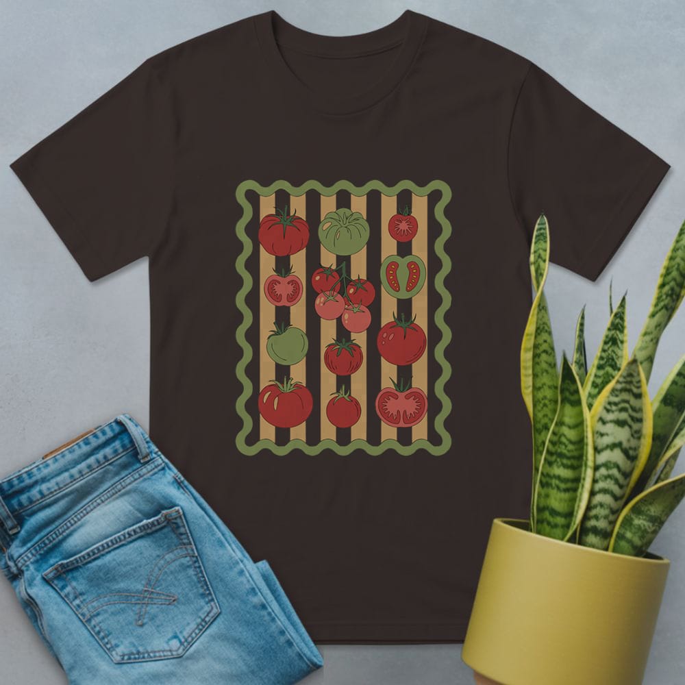 Decorative Tomatoes Shirt Dark Chocolate