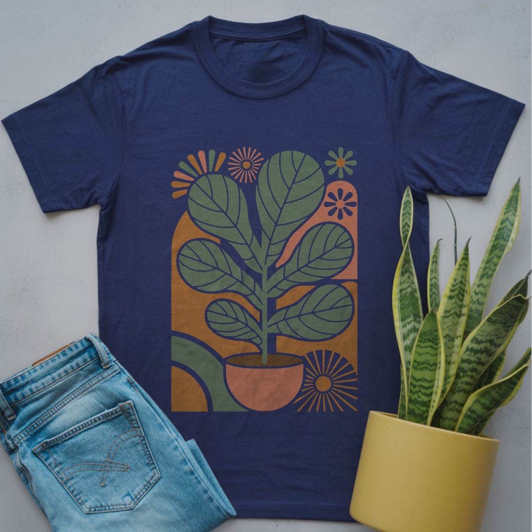 Fiddle Leaf Fig Graphic Shirt Navy / S