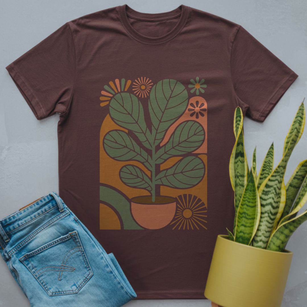 Fiddle Leaf Fig Graphic Shirt Dark Chocolate / S