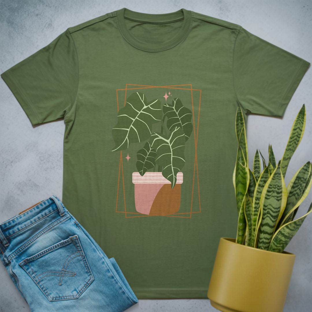 Framed Philodendron Shirt Military Green / S