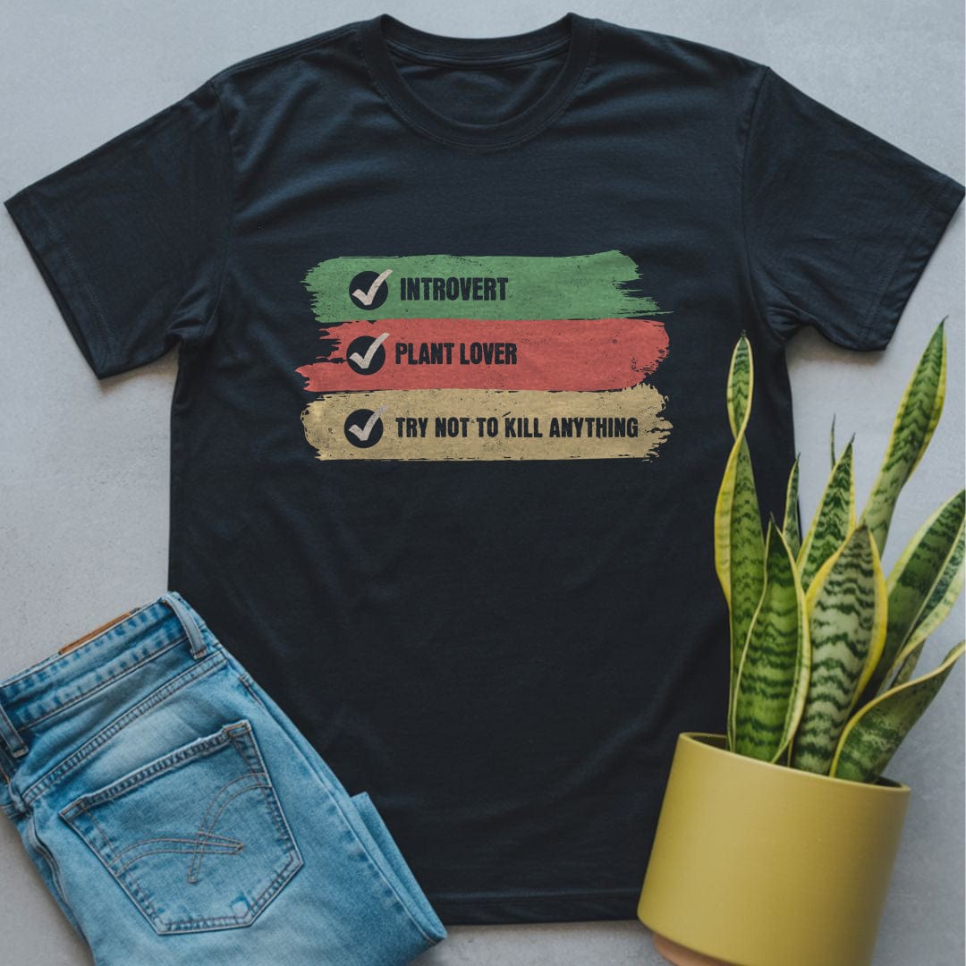 Funny Introvert Plant Lover Shirt Black / S