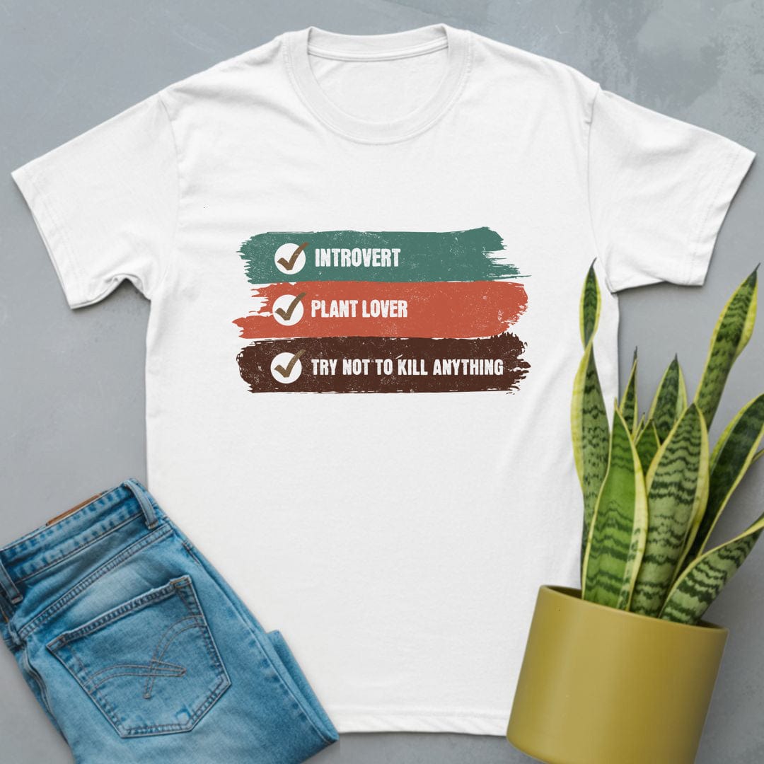 Funny Introvert Plant Lover Shirt White / S
