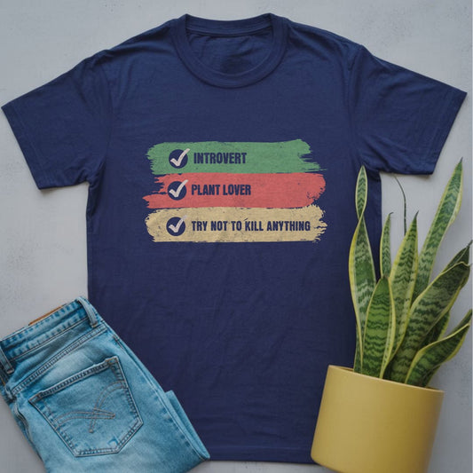 Funny Introvert Plant Lover Shirt Navy / S