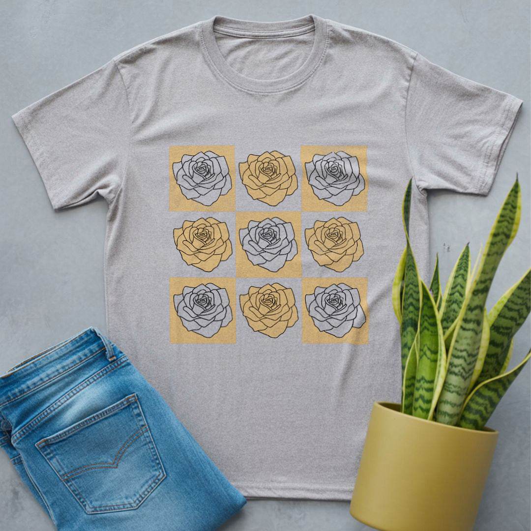 Grid of Roses Shirt Sport Grey / S