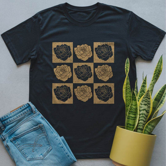 Grid of Roses Shirt Black / S