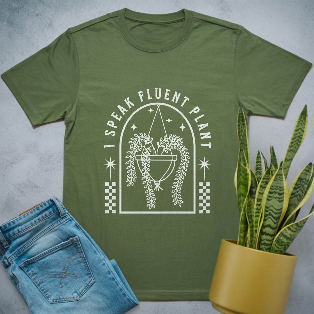 I Speak Fluent Plant Shirt Military Green / S