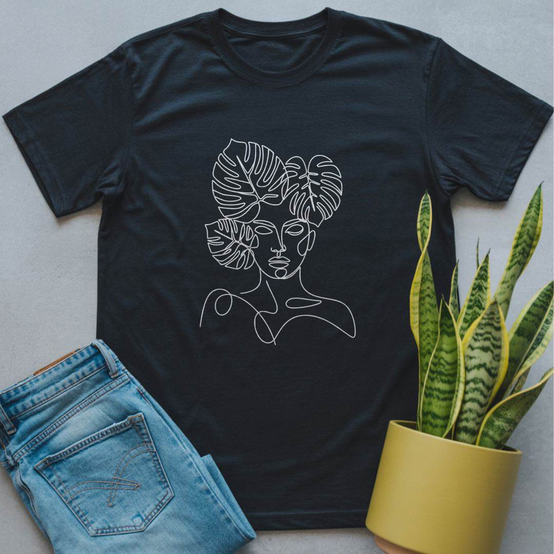 Monstera Face Silhouette Shirt Black / S