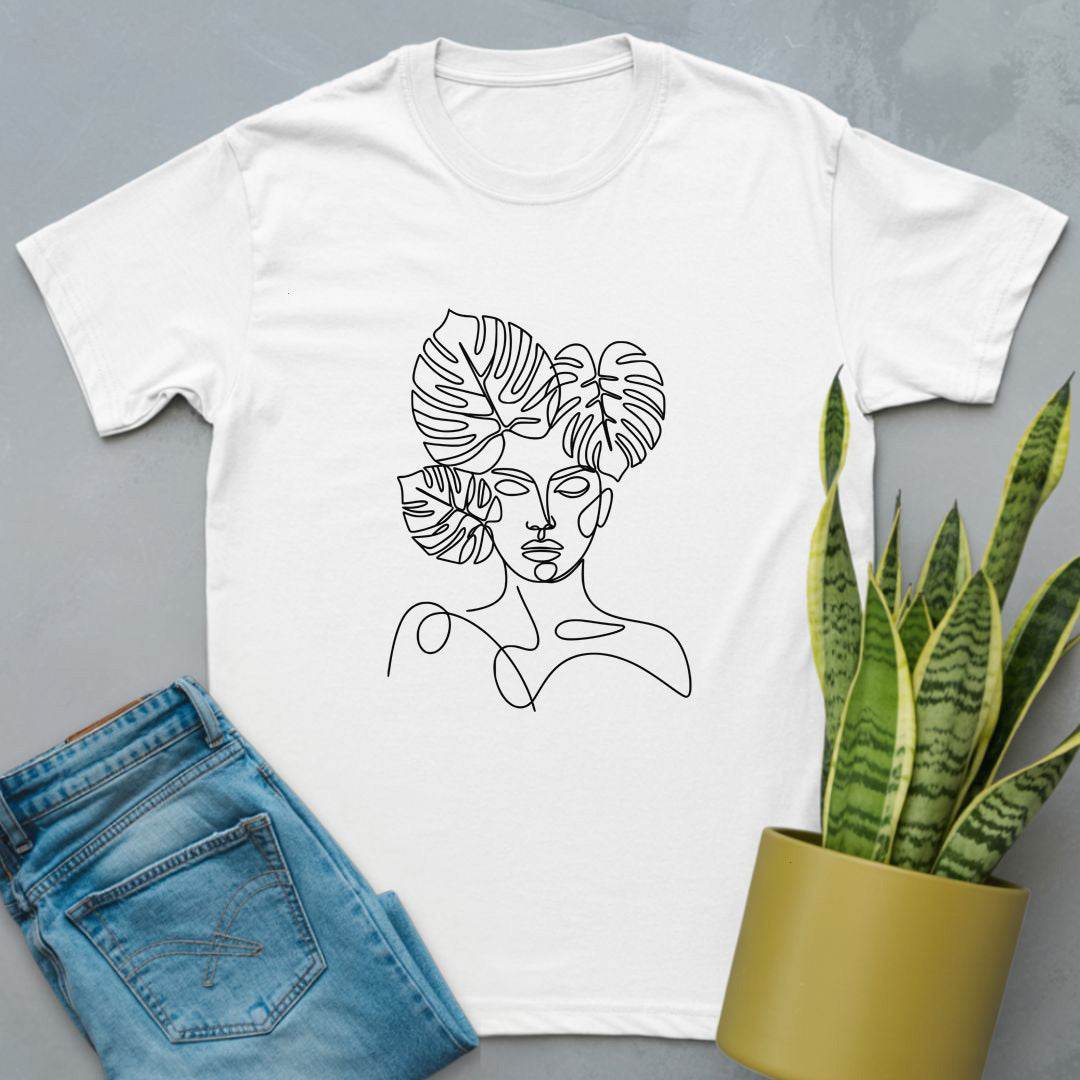 Monstera Face Silhouette Shirt White / S