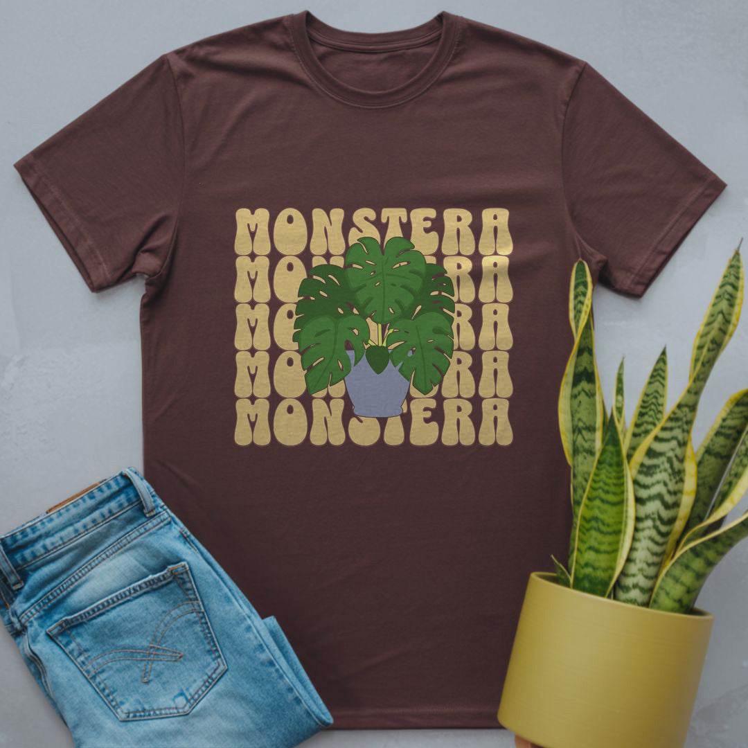 Monstera Paradise Shirt Dark Chocolate / S
